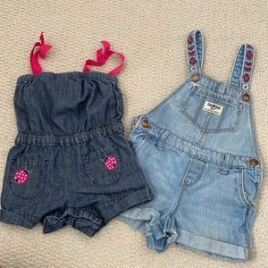 Bundle of romper/overalls - 18m